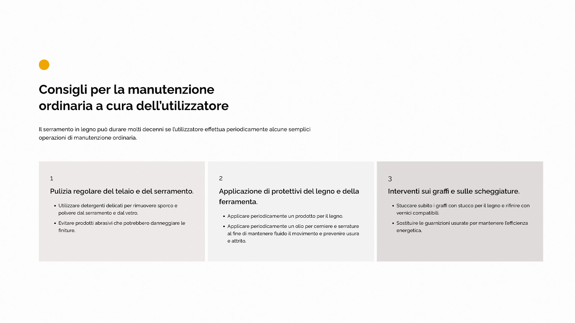 Uno screenshot di una sezione del sito di Falegnameria Poliani